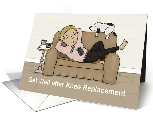 Customizable Get Well After Knee Replacement Surgery Blond Woman card