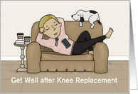 Customizable Get Well After Knee Replacement Surgery Blond Woman card