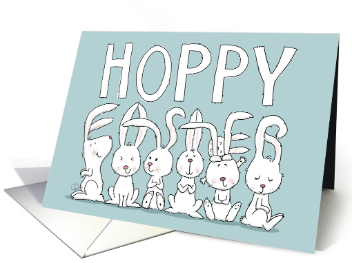 Hoppy Easter Spelled with Bunny Ears card (1695230)