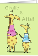 Happy Birthday Half Brother From Big Sister Two Giraffes Hold Hands card