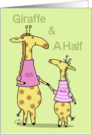 Happy Birthday Half Sister Two Female Giraffes Hold Hands card
