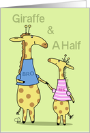 Happy Birthday Half Sister From Big Brother Two Giraffes Hold Hands card