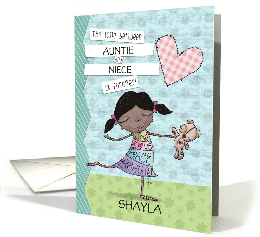 Customized Happy Birthday Niece Shayla Dark Skin Girl... (1697974)