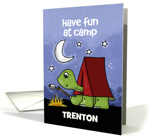 Customizable Have Fun at Camp Trenton Turtle in Tent card (1707924)