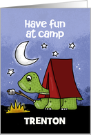 Customizable Have Fun at Camp Trenton Turtle in Tent card