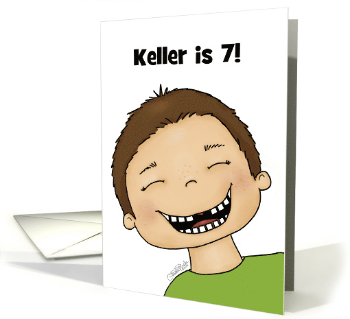 Customizable Happy Birthday 7 Year Old Brown Hair Boy No... (1722392)