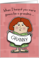 First Time Grandma Congratulations Granny Panties Red Hair card