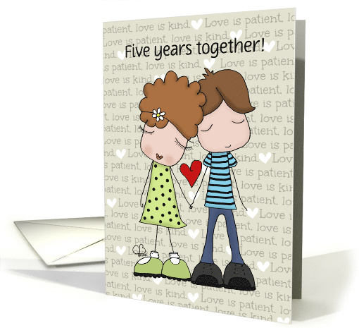 Customized 5th Anniversary Love is Patient and Kind Couple card