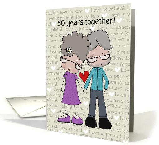 Customized 50th Anniversary Love is Patient and Kind Couple card