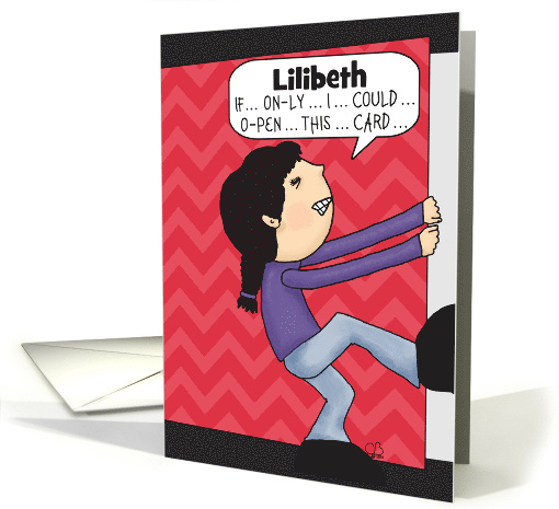 Customizable Name Happy Birthday Lilibeth Woman Open Large card