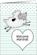 Congratulations Baby Boy Welcome Marshall Lamb and Heart card