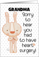 Customizable Get Well Grandma After Heart Surgery Bunny with Stiches card
