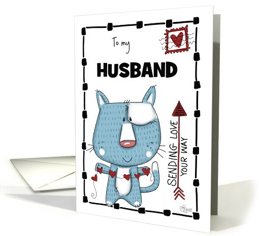 Customizable Happy Anniversary for Husband Cat Sending... (1740668)