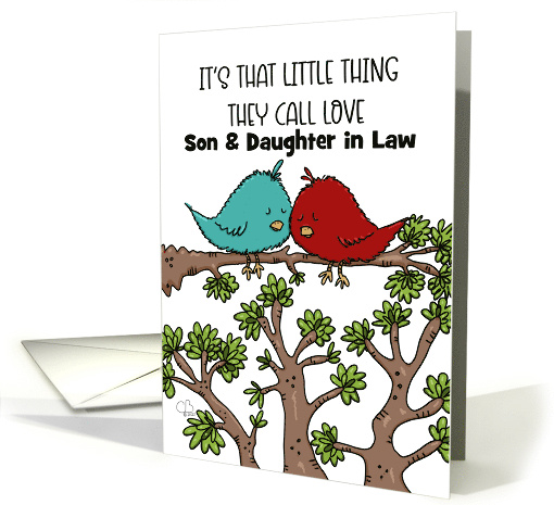 Customizable Happy Anniversary Son Daughter in Law Two Love Birds card