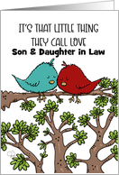 Customizable Happy Anniversary Son Daughter in Law Two Love Birds card