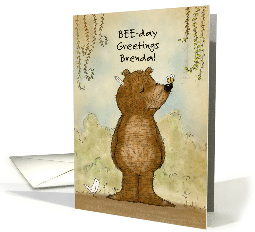 Customizable Birthday Greetings Brenda Bee day Bear with... (1741546)