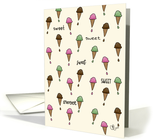 Happy Birthday Sweet Ice Cream Cone Pattern card (1741636)
