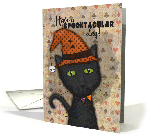 October Cat Spooktacular Day Happy Halloween card (1745182)
