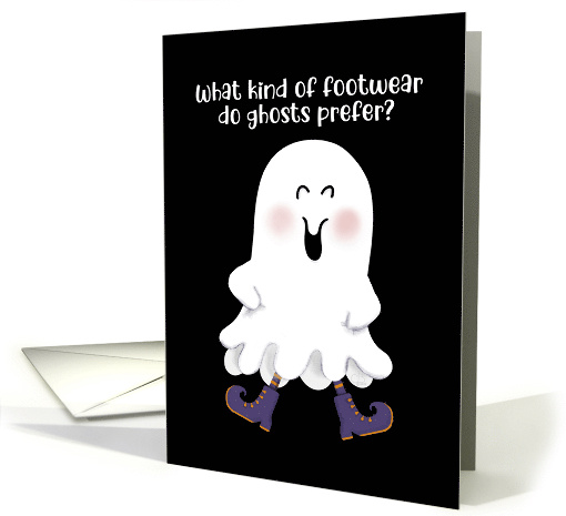 Ghost Wearing BOOts Silly Happy Halloween Joke card (1745214)