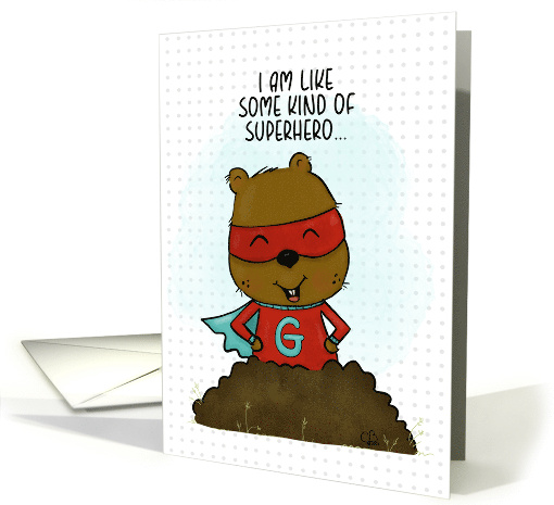 Superhero Groundhog Happy Groundhog Day card (1753954)