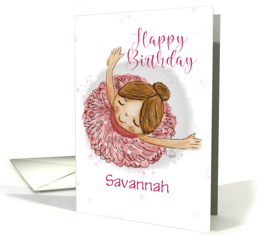 Spinning Ballerina Happy Birthday for Savannah card (1754072)