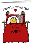 Breakfast in Bed Humorous Customizable Valentine’s Day for Wife card