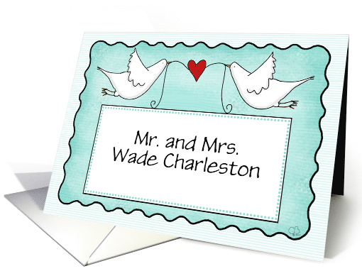 Two Doves with Sign Congratulations Wedding Customizable Names card