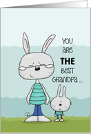Grandpa and Grandson Bunnies Best Grandpa Happy Father’s Day card