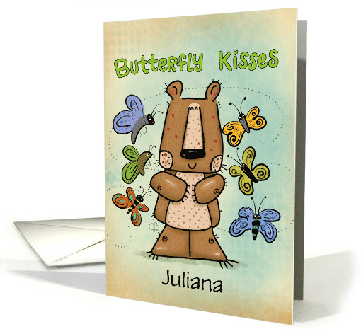 Butterfly Kisses Bear Customizable Happy Valentine's Day... (1757336)
