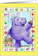 Hippo Dressed Like Bunny Happy Easter HOPpo-potamus card