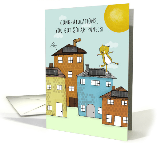 Solar Panels on Houses Congratulations Getting Solar Panels card