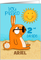 You Passed 2nd Grade Customizable Name Beach Bunny card