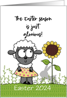 Sheep and Sunflower Easter 2024 is Glorious Customizable Year card