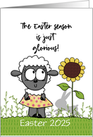 Sheep and Sunflower Easter 2025 is Glorious Customizable Year card