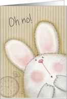 White Bunny Oh No Missed Easter Belated Happy Easter card