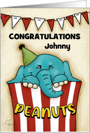 Elephant in Peanuts Customizable Congratulations on Retirement Johnny card