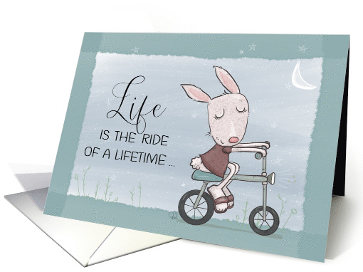 Bunny Riding Bike Ride of a Lifetime Happy Birthday card (1770276)