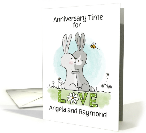 Bunny Couple Customizable Love for Anniversary Angela Raymond card