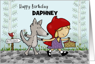 Customizable Happy Birthday for Daphney Little Girl Red-Hooded Cape card