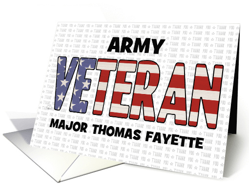 Customizable Happy Veterans Day Army Rank and Name Specific card