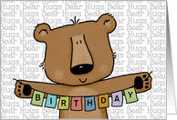 Customizable Happy Birthday Bear With Banner card