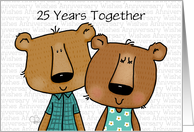 Customizable Happy 25th Anniversary Bear Couple card