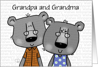 Customizable Happy Anniversary Grandparents Two Gray Bears card