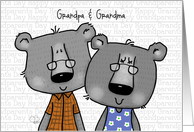 Customizable Grandparents Day Grandparents Two Gray Bears card