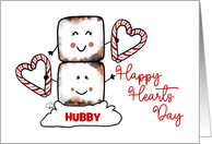 Customizable Valentine’s Day Hubby Marshmallows Candy Cane Hearts card