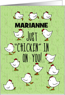 Customizable Encouragement Here For You Checking In On You Chickens card