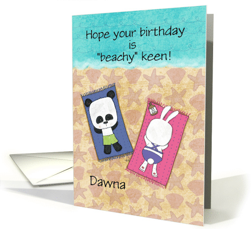 Customized Happy Birthday Dawna Beach Panda Bunny Rabbit... (1821728)