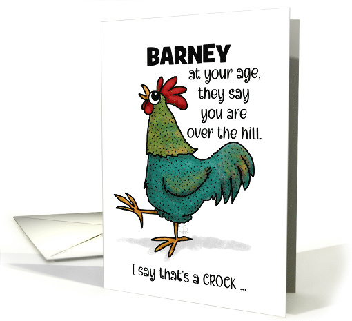 Customizable Name Barney Happy Birthday Rooster Crock of... (1824176)