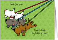 Thank You for Using Service from Dog Walker Dogs on Leashes card