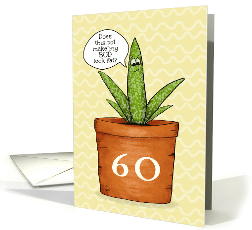 Happy 60th Birthday Bud Looks Fat Aloe Vera Plant card (1829080)